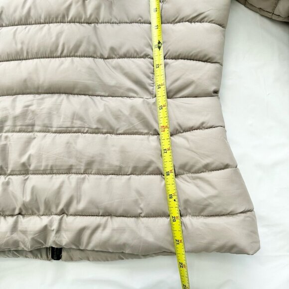 Zara Puffer Jacket women Size Small Removable Hood Beige Light Weight - Picture 7 of 16